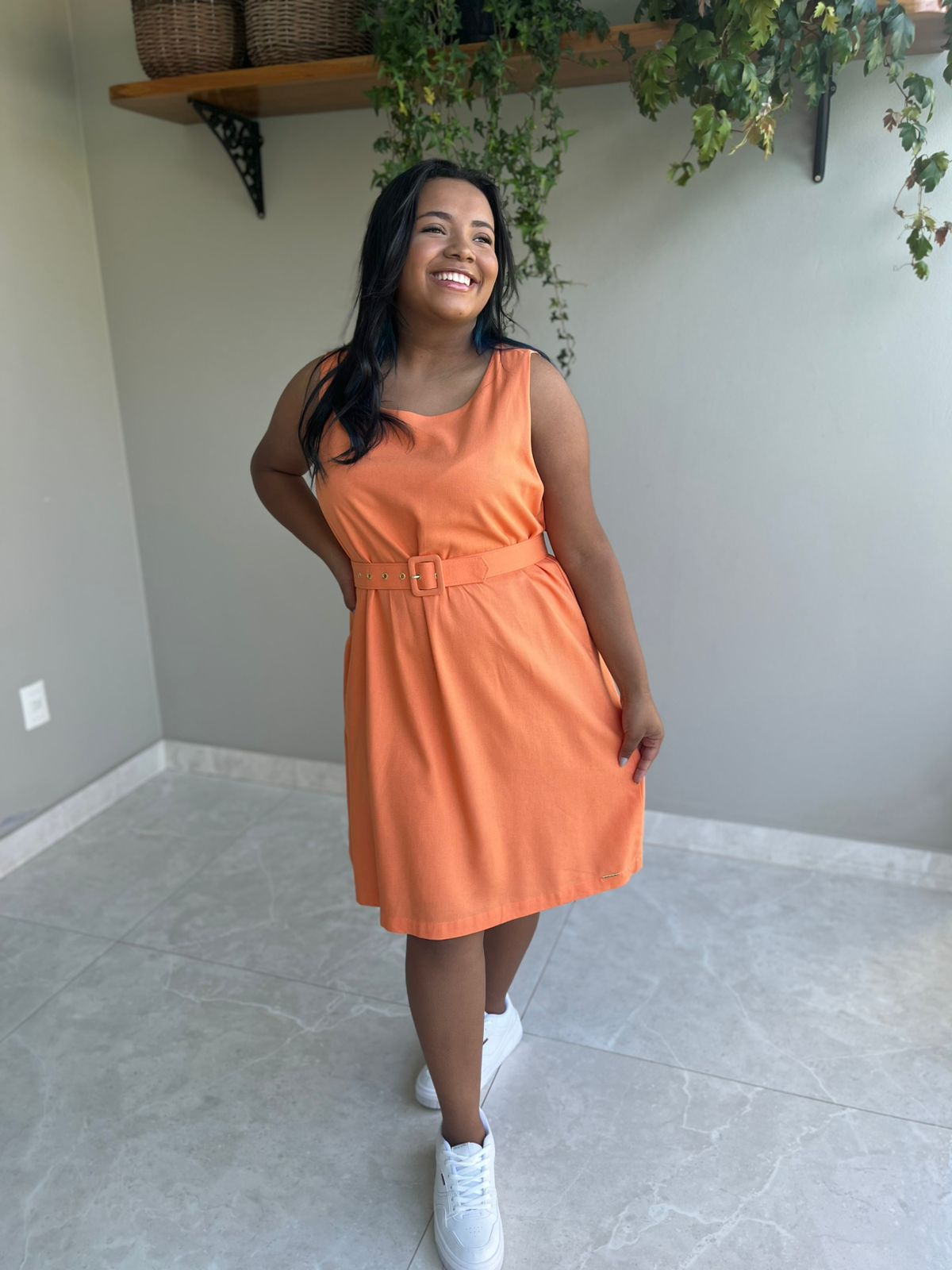 VESTIDO LINHO MAIS CINTO