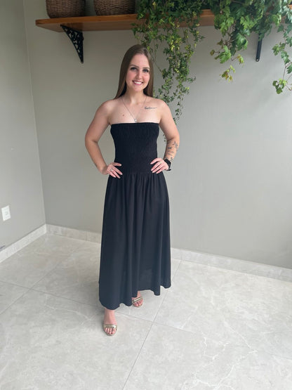 VESTIDO LINHO LASTEX - SHOULDER