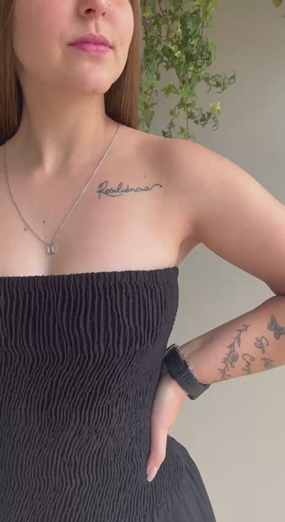 VESTIDO LINHO LASTEX - SHOULDER